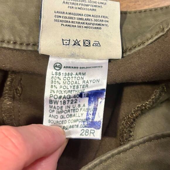 AG Adriano Goldschmied Super Skinny Ankle Pant 28R Green Irregular - Picture 9 of 9